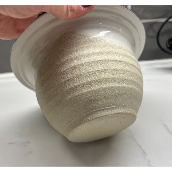 VINTAGE Contemporary Pottery Dip Chiller/Warmer Irises 3 pcs With XL Chip Tray - Picture 8 of 12